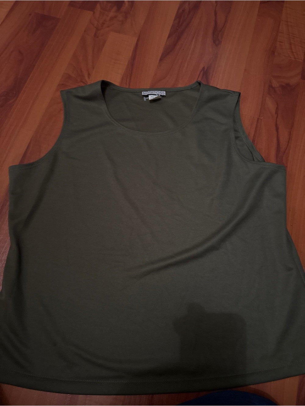 Notations Olive Green Scoop Neck Tank Top